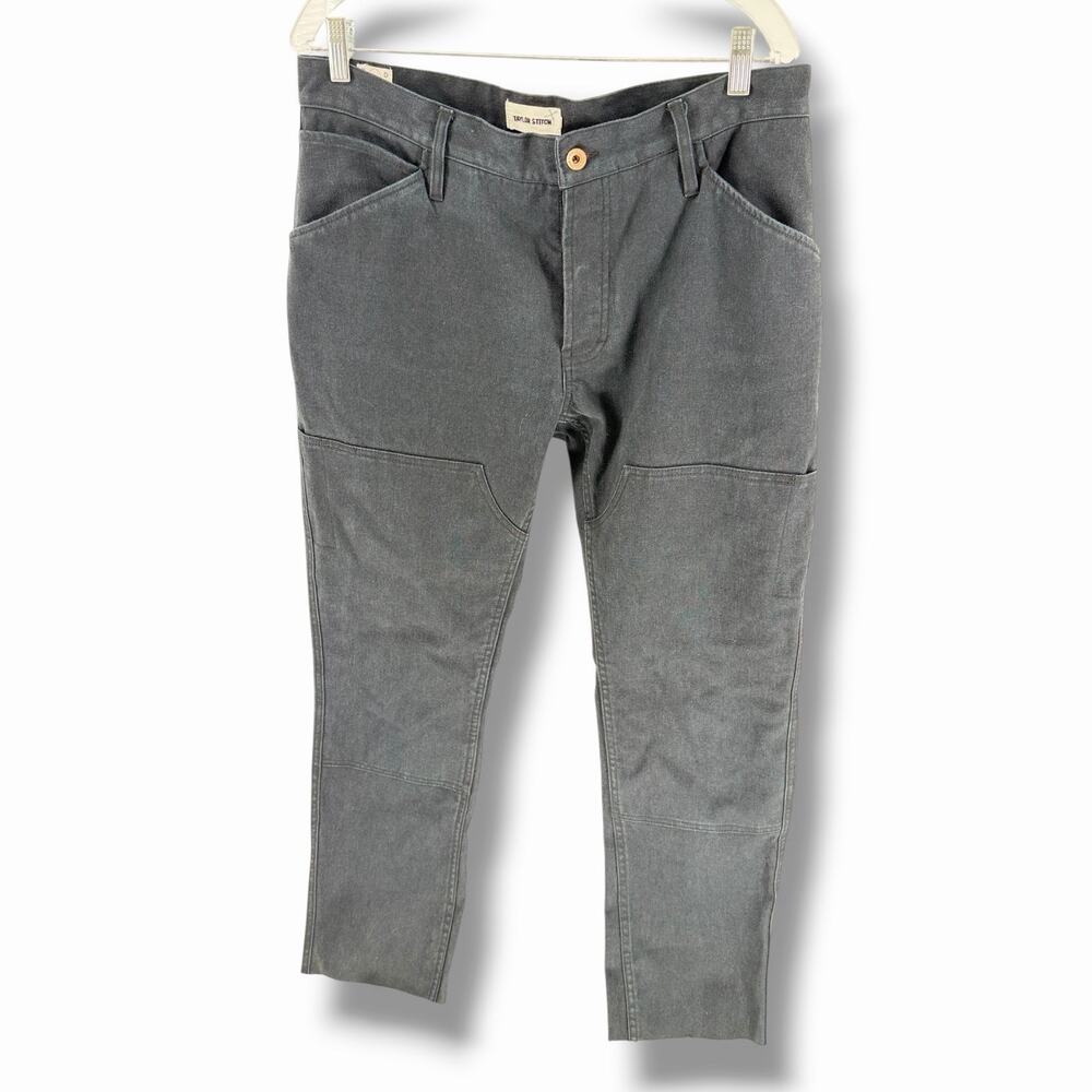 Taylor Stitch Chore Pant 33x30 Stone Chipped Canvas Gray Hemp Organic Work Pant